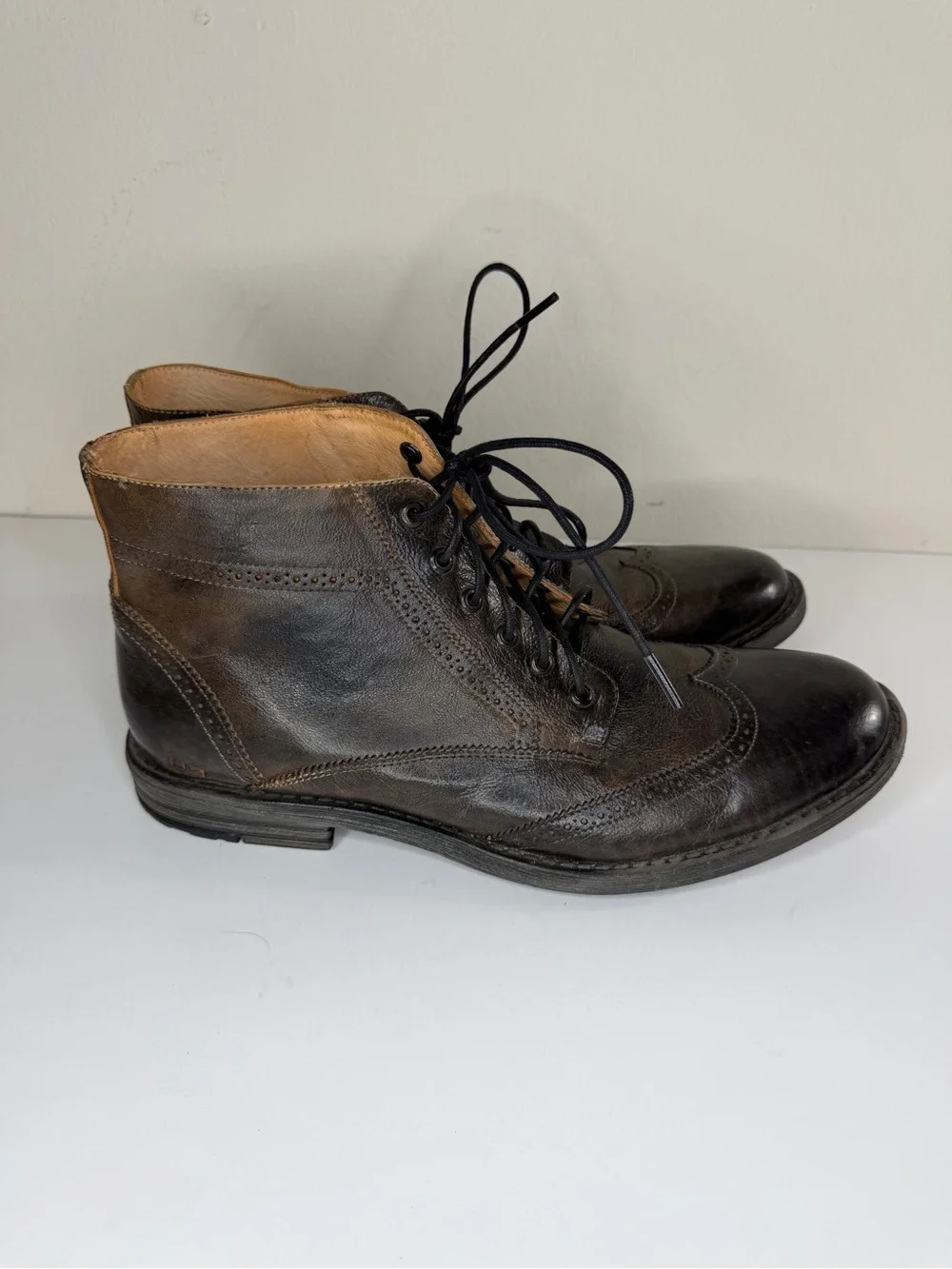 Bed Stu Brown Rustic Mans Leather Ankle Boots Size 13M Made In Mexico Workshop